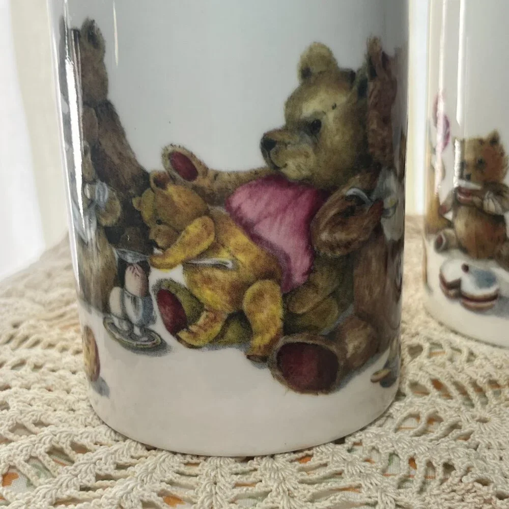 Roy Kirkham White Bear Print Bone China Mugs, Set of 2, One Size - Picture 6 of 10